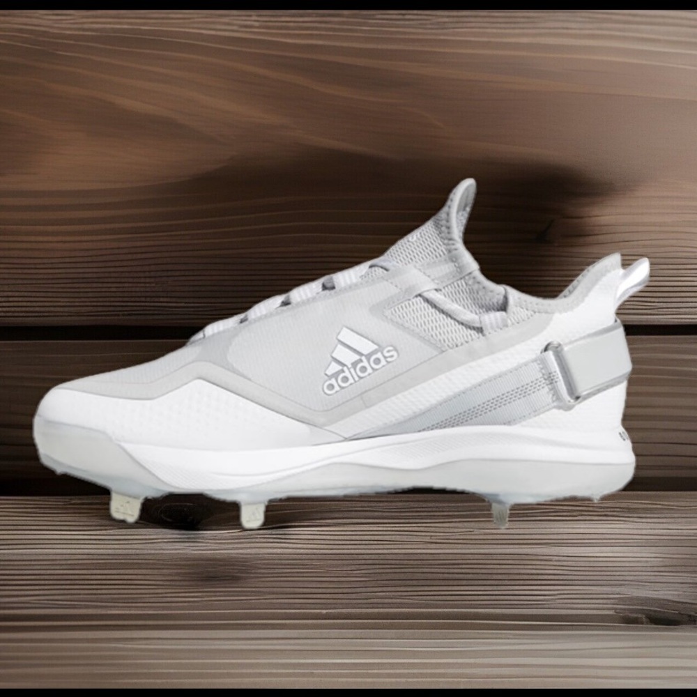 Adidas Icon 7 Boost Metal Cleat Baseball Heel Strap Shoe WHITE | SILVER SZ13 NWT